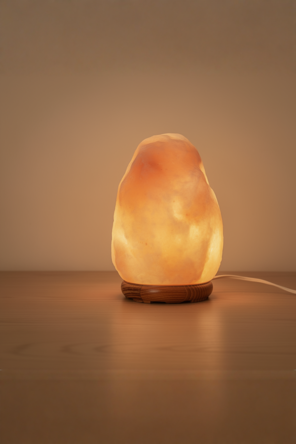 natural himalayan lamp wood base