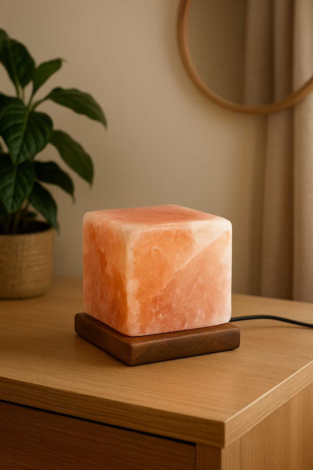 Himalayan Salt Cube Lamp with USB Power
